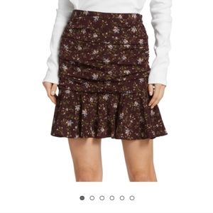 NWT Veronica Beard Taras Floral Print Skirt in Merlot Multi